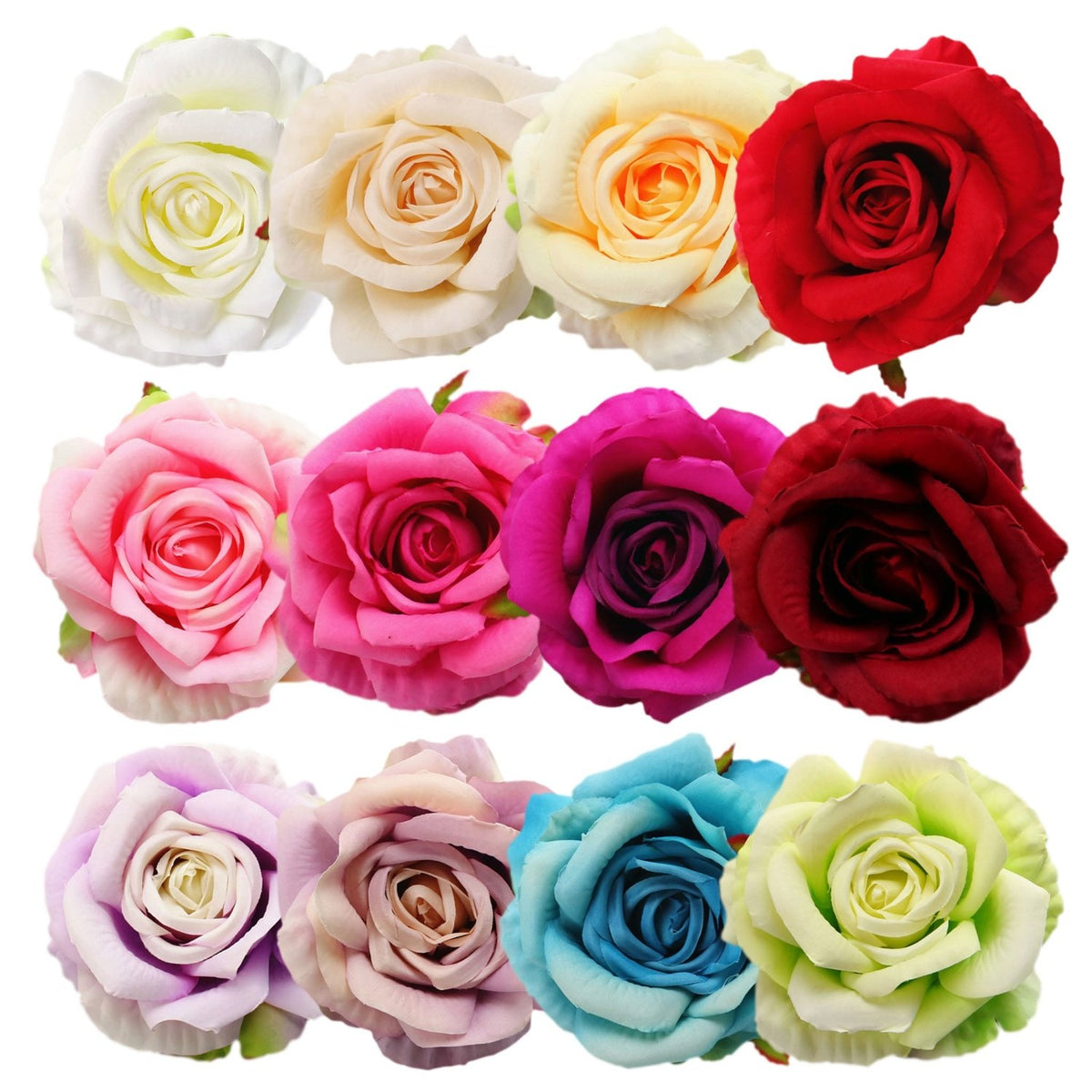 Large Silk Roses Bulk Artificial Flower Heads - VANRINA
