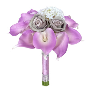 Lavender Bridal Calla Lily Bouquet Set - VANRINA