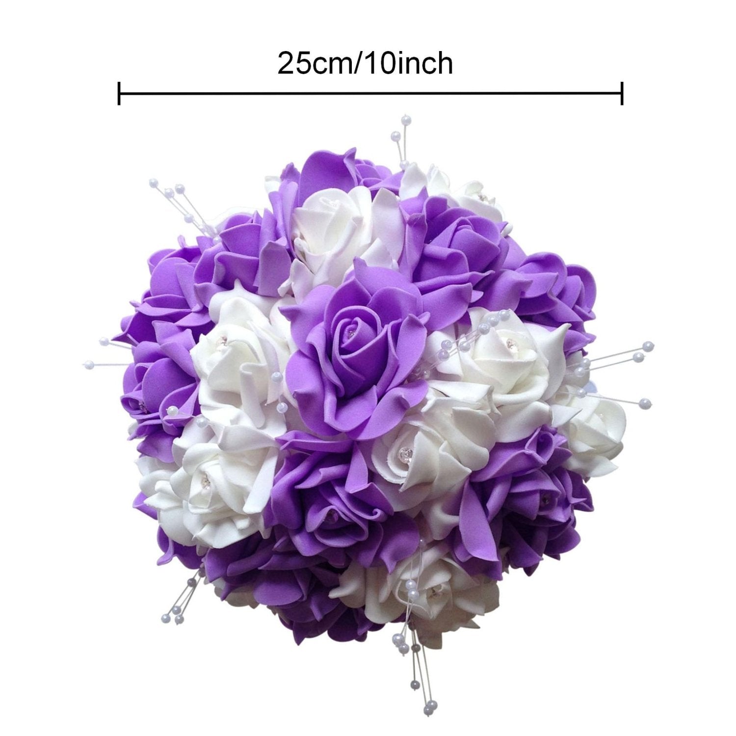 Lavender White Rose Flower Bouquet - VANRINA