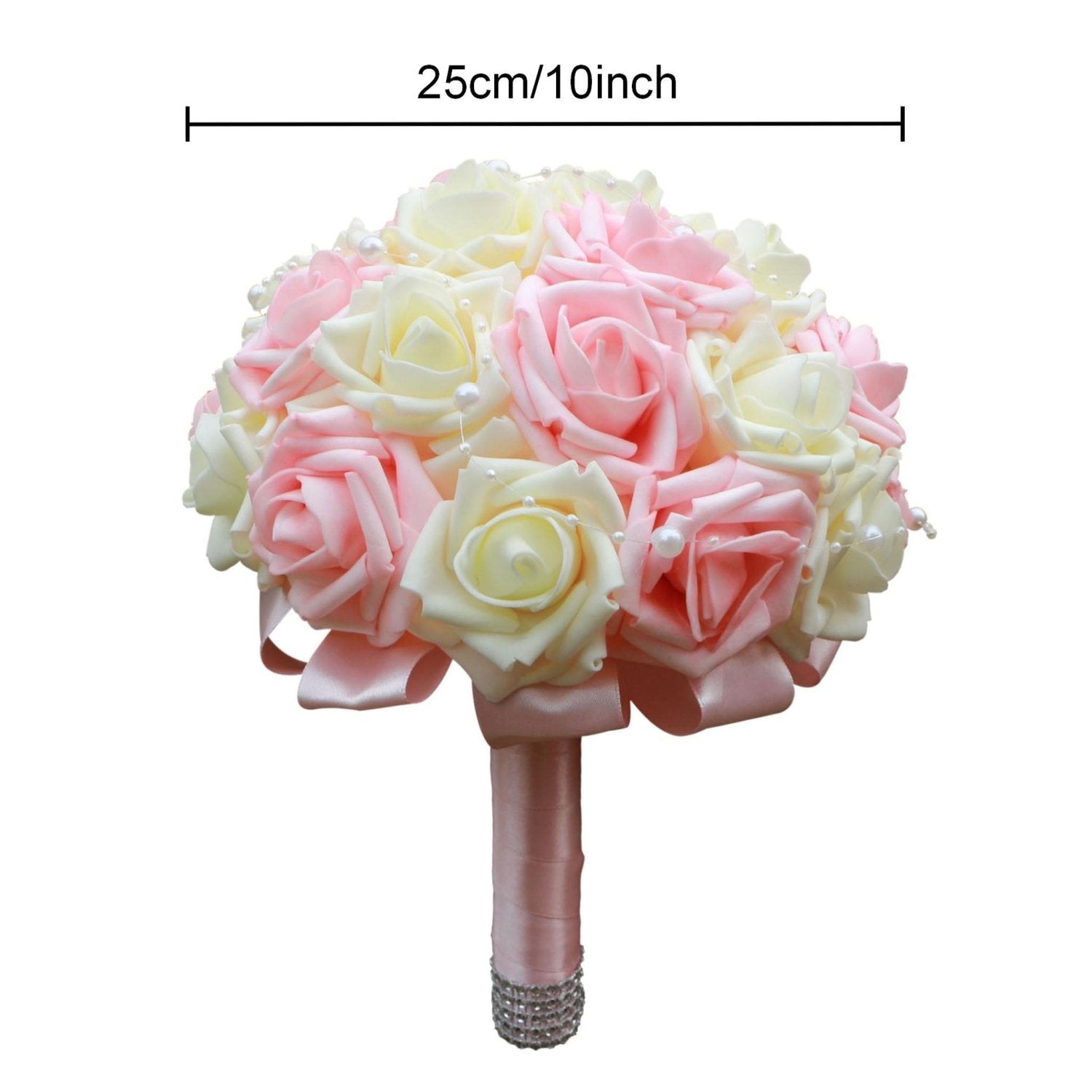 Light Pink and Ivory Flower Bridal Bouquet - VANRINA