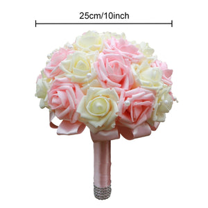 Light Pink and Ivory Flower Bridal Bouquet - VANRINA