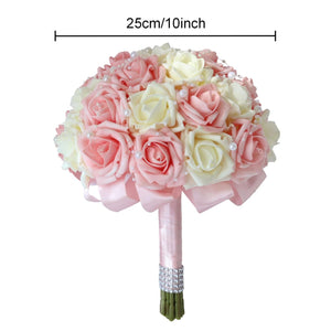 Light Pink and Ivory Flower Bridal Bouquet - VANRINA