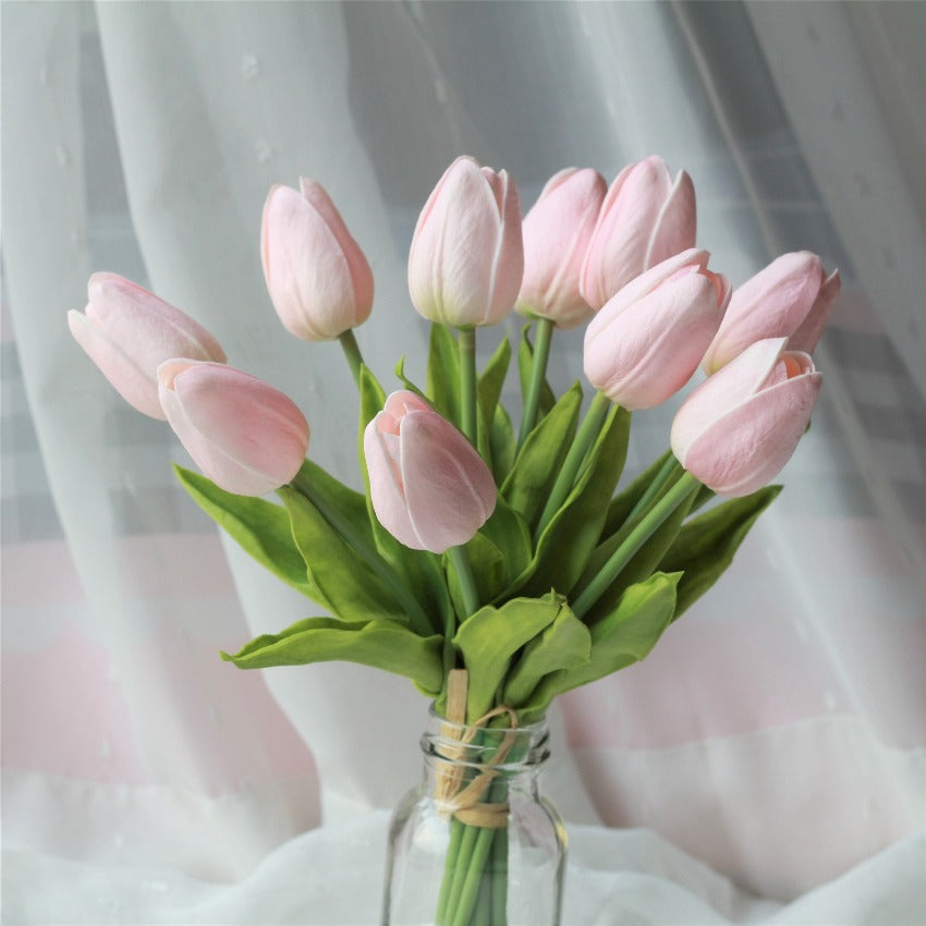 PU real touch tulips light pink