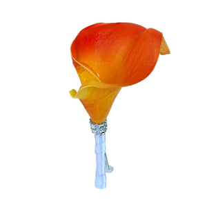 Orange Fuchsia Calla Lily Boutonnieres - VANRINA