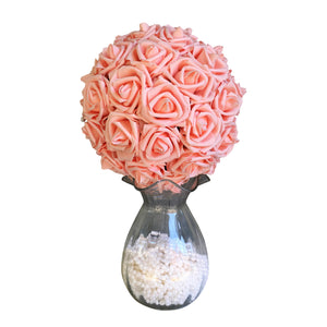 peach pink flower ball
