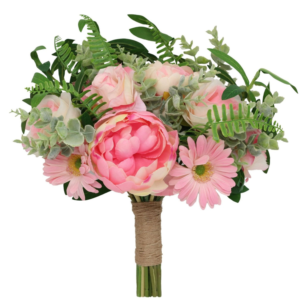 Pink Flowers Rustic Wedding Bridal Bouquet - VANRINA