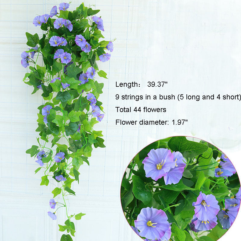 morning glory hanging plant Artificial Ivy Morning Glory Hanging Flower Vines Purple