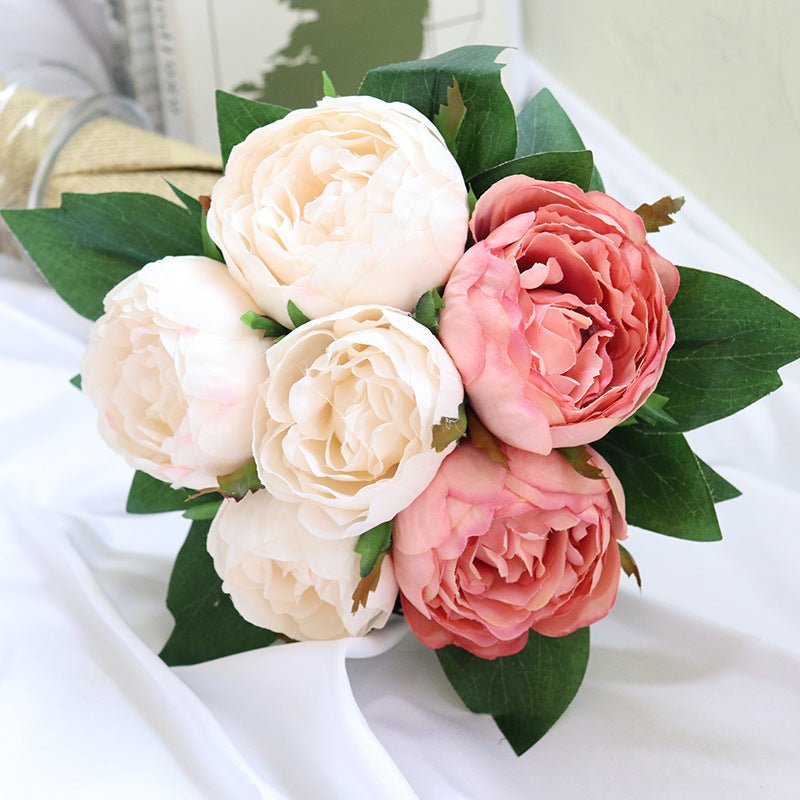 Realistic Artificial Peony Bouquet Silk Flowers - VANRINA