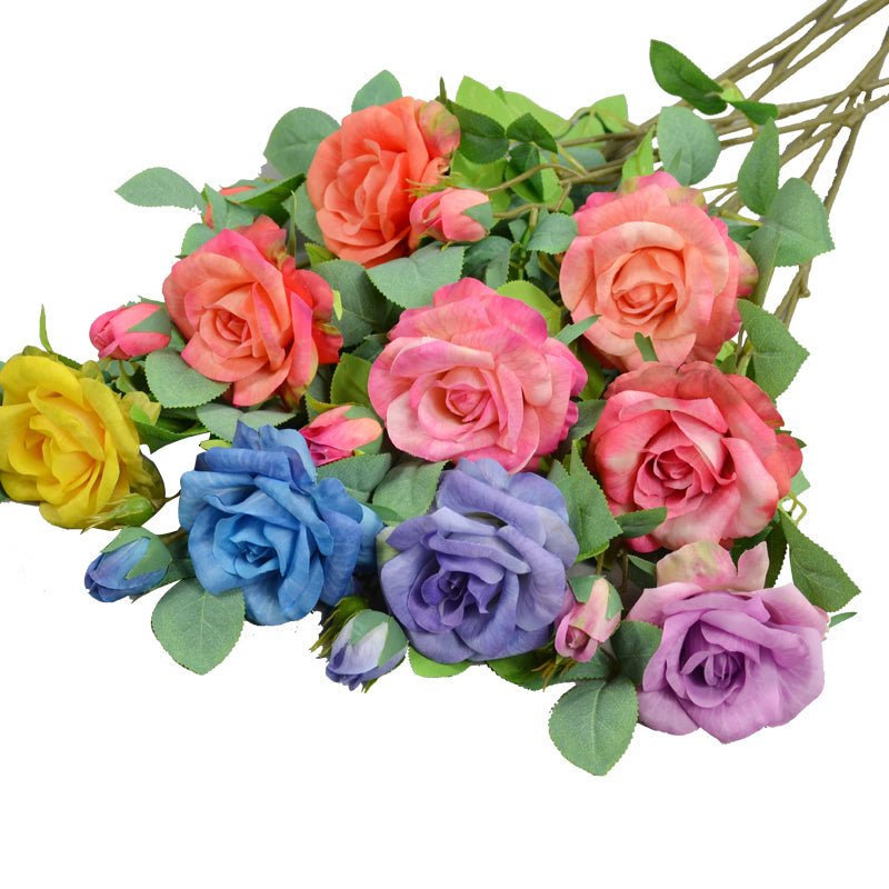 Realistic Spray Roses Artificial Flowers 26" - VANRINA