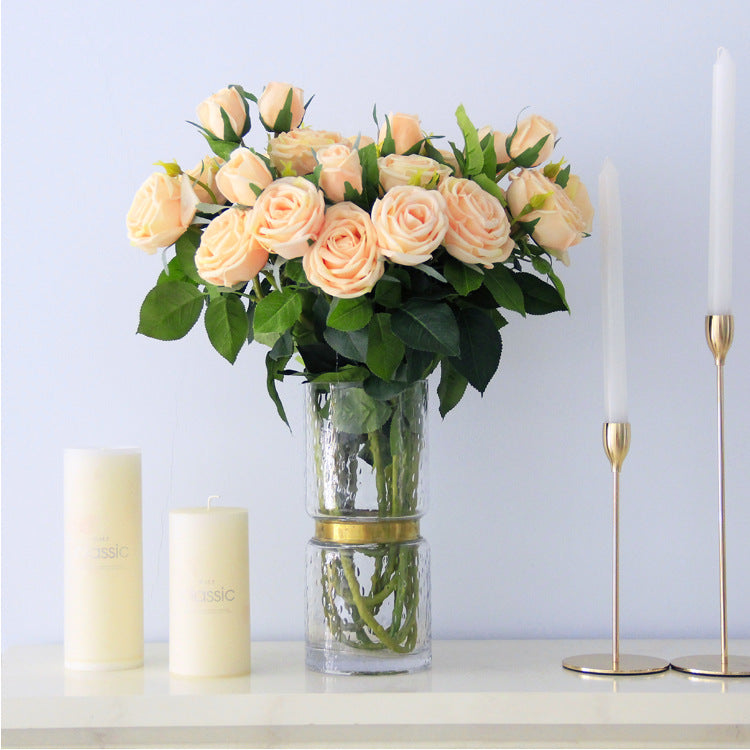 Champagne Roses Artificial Spray Flowers
