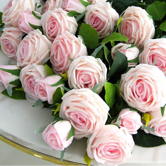Light Pink Real Touch Roses Spray Flowers