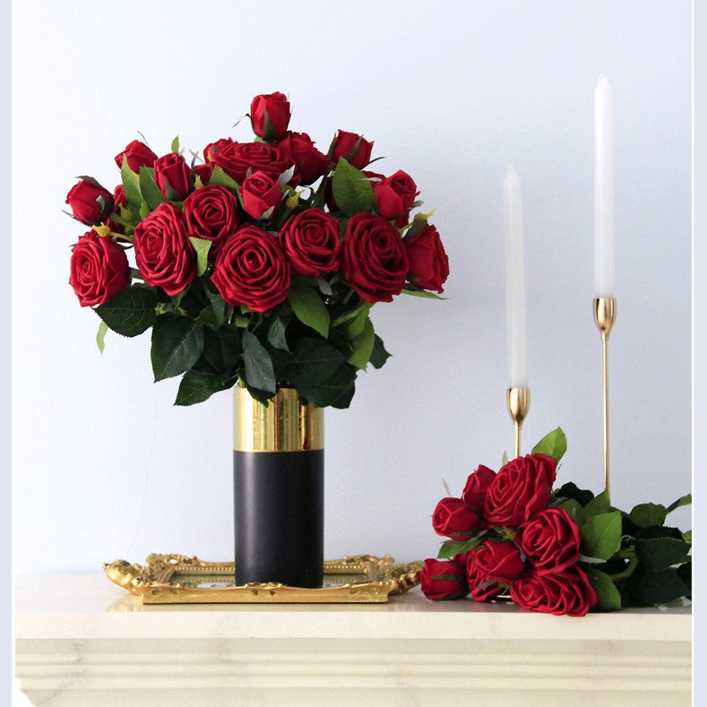 Red Roses Real Touch Spray Flowers