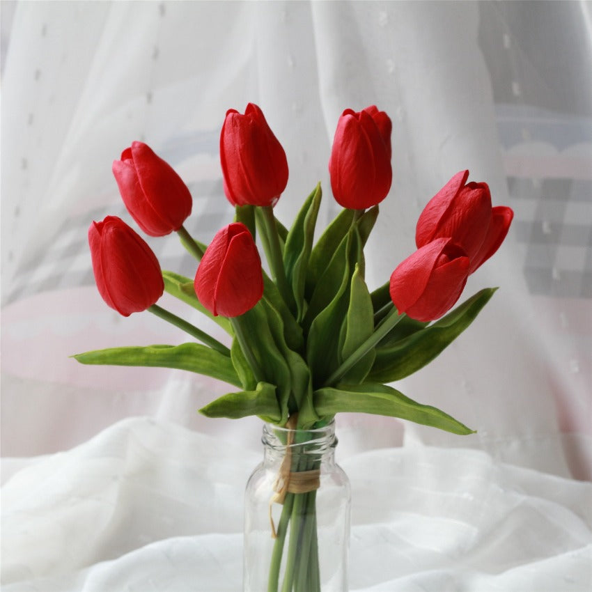 red tulips wedding flowers