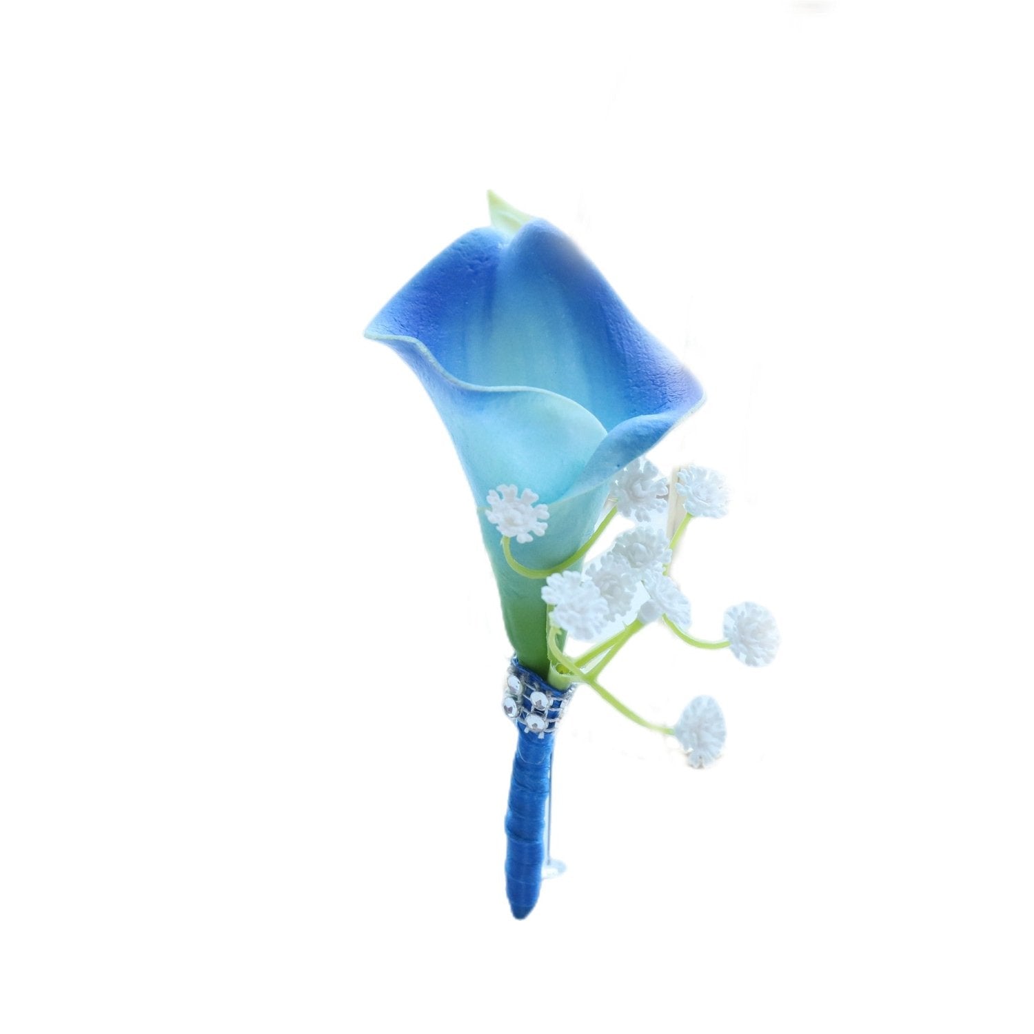 Royal Blue Calla Lily Corsage Boutonniere - VANRINA