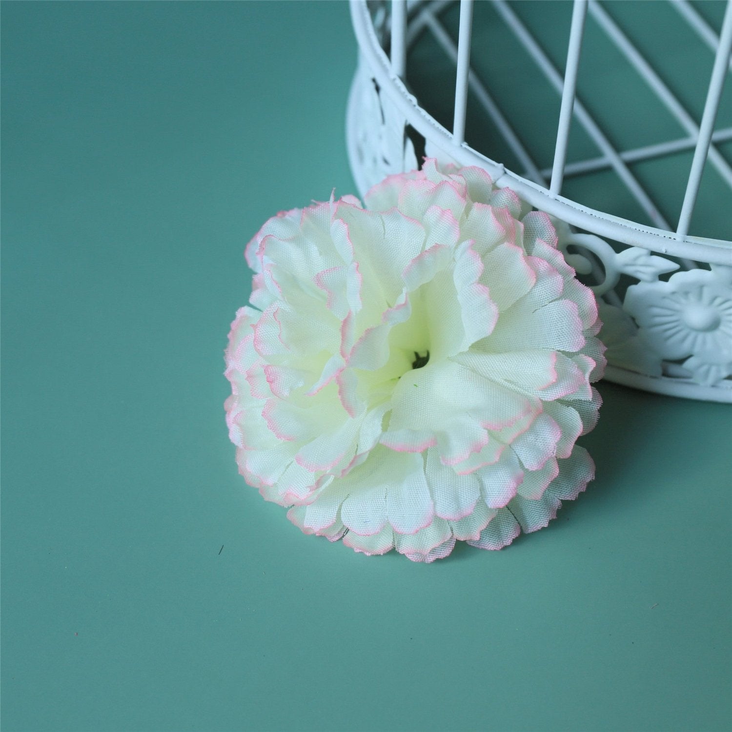 Silk Carnation Flowers Wholesale Bulk Fake Flower Heads 100 pcs - VANRINA