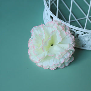 Silk Carnation Flowers Wholesale Bulk Fake Flower Heads 100 pcs - VANRINA