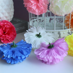 Silk Carnation Flowers Wholesale Bulk Fake Flower Heads 100 pcs - VANRINA
