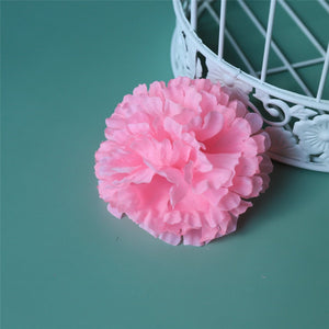 Silk Carnation Flowers Wholesale Bulk Fake Flower Heads 100 pcs - VANRINA