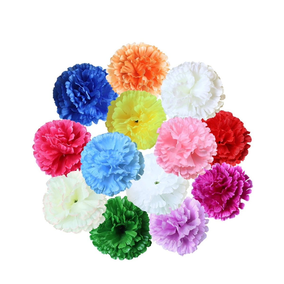 Silk Carnation Flowers Wholesale Bulk Fake Flower Heads 100 pcs - VANRINA