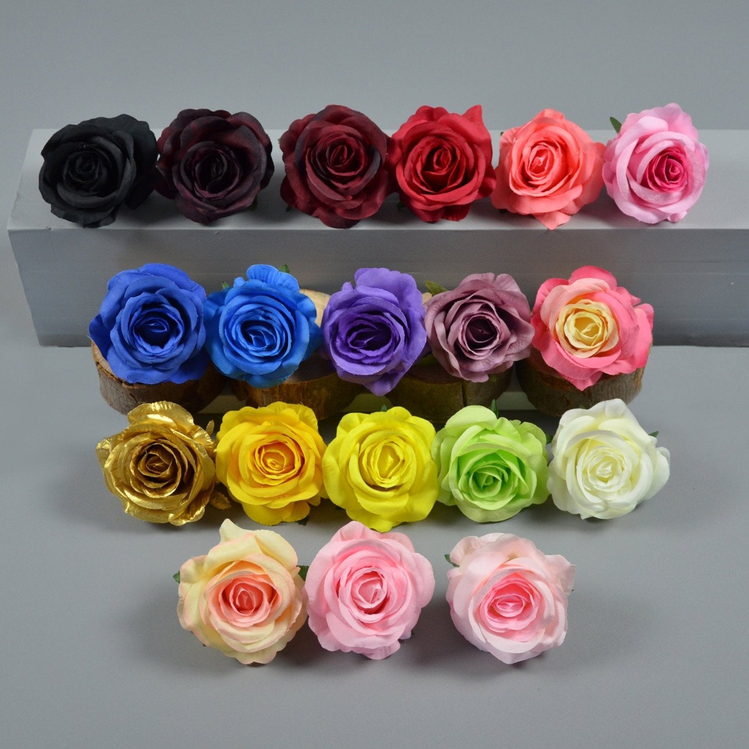 Silk Roses in Bulk Artificial Flower Heads - VANRINA