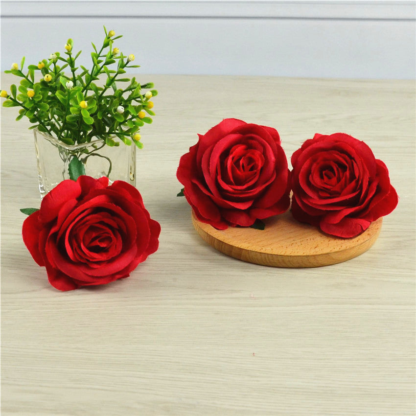 Silk Flowers Wholesale Roses Heads 3 inch 100pcs