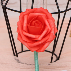 Simple Coral Boutonniere for Groom - VANRINA