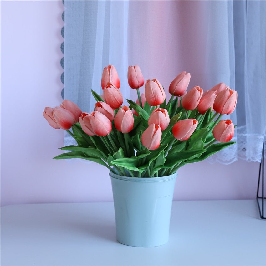 Wedding Coral Flowers Real Touch Tulips 30pcs - VANRINA
