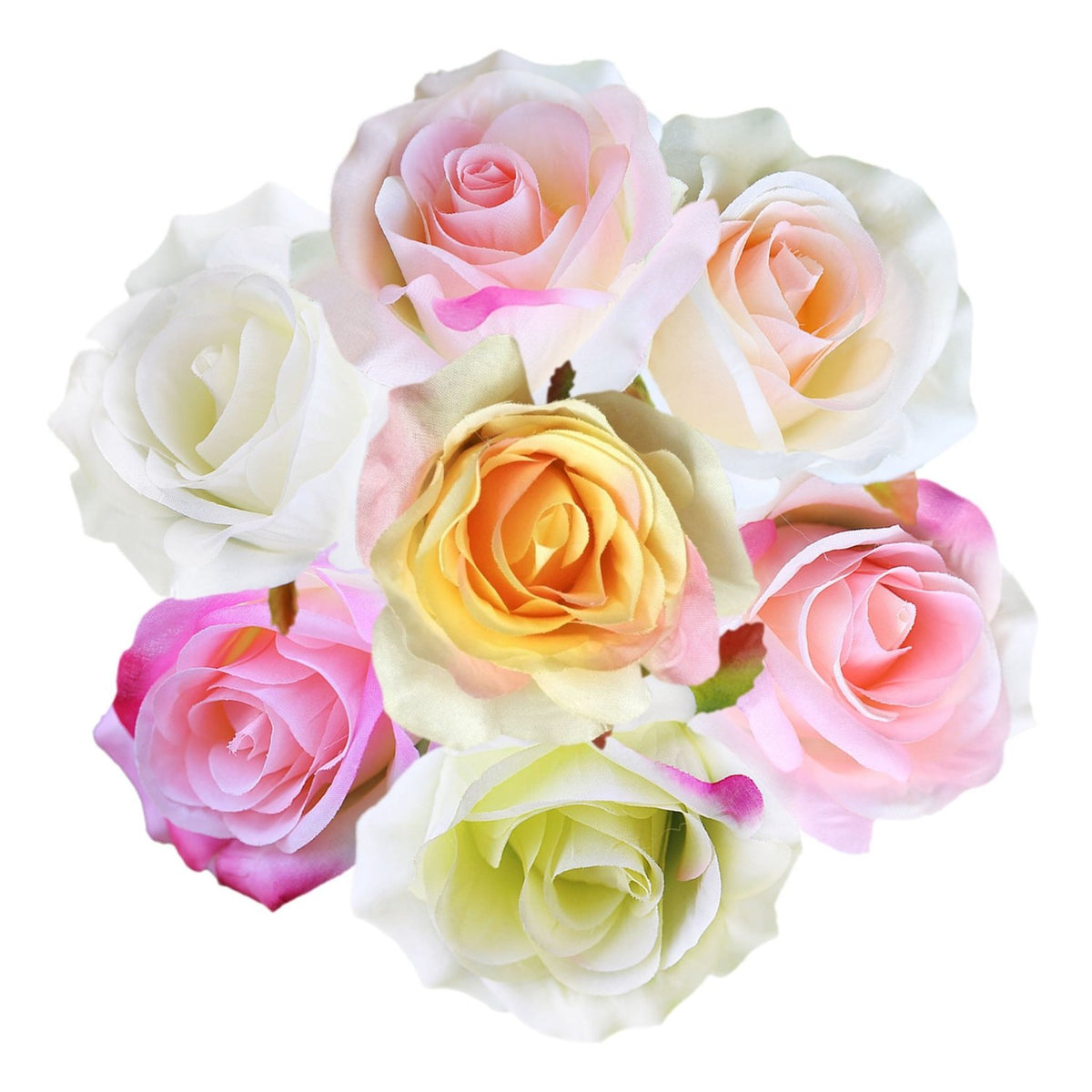 Wholesale Silk Rose Blooms Flower Heads 100 Bulk Fake Flowers - VANRINA