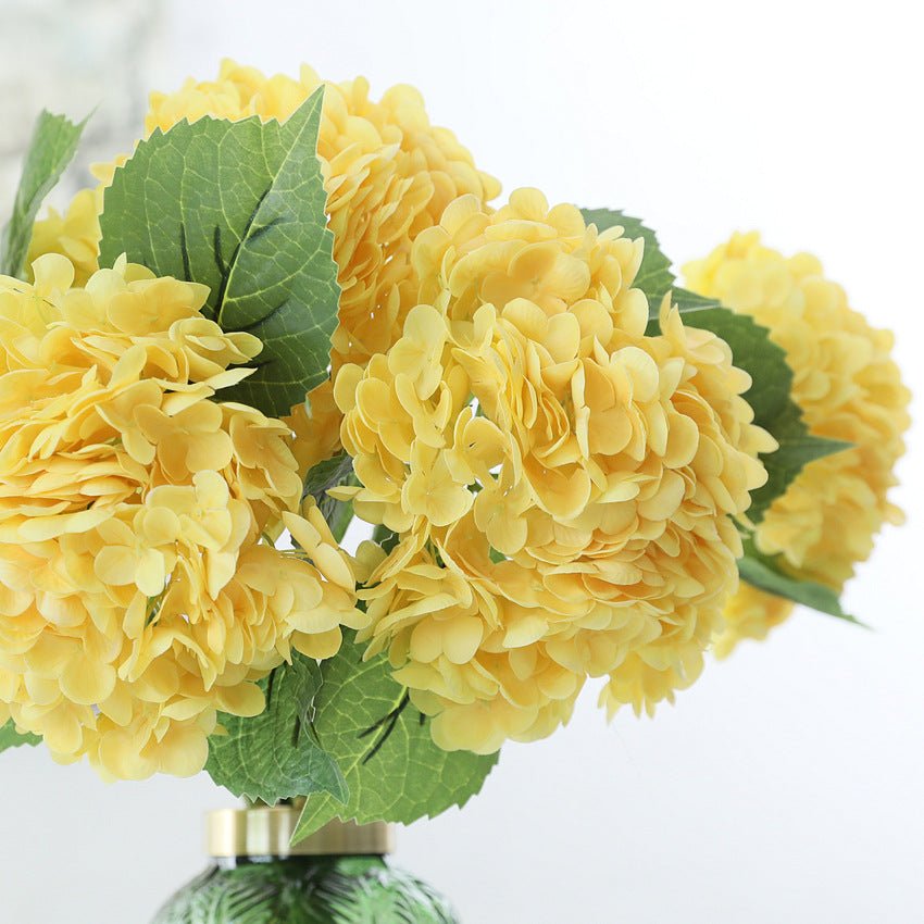 Yellow Hydrangea Artificial Flower Arrangement - VANRINA