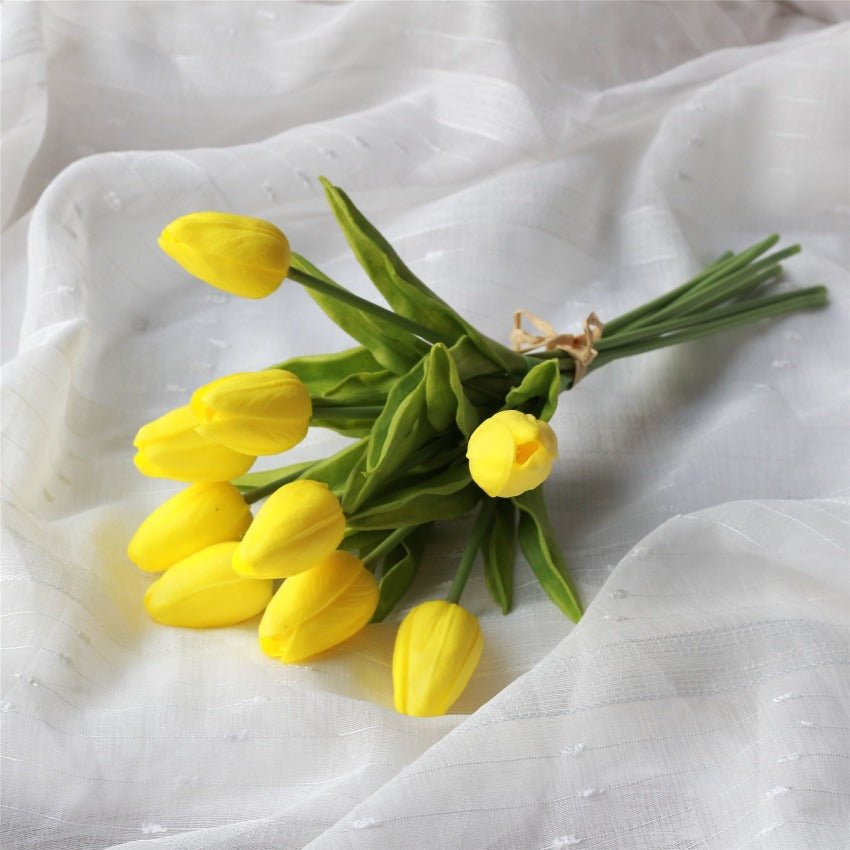 fake yellow tulips