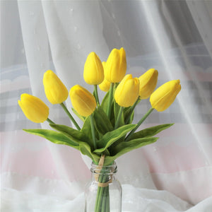faux yellow tulips